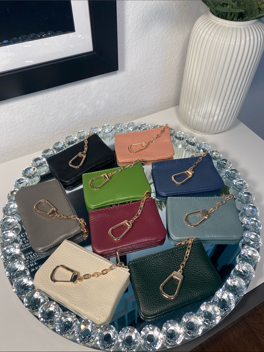 NWT Choice of Leather Coin Purse With Key Chain